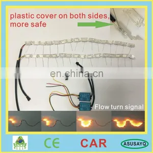 2017 HOT 60cm Crystal Extendable Led Flexible Drl With Flow Turn Signal 16leds White Amber Car Daytime Running Light Headlight thumbnail-1