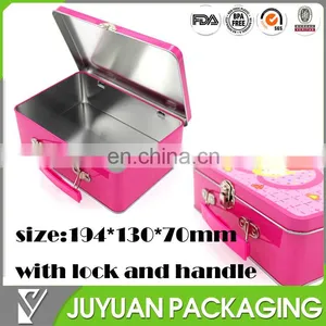 Cartoon Tin Lunch Box 194*130*70mm With Lock and Key for Children thumbnail-1
