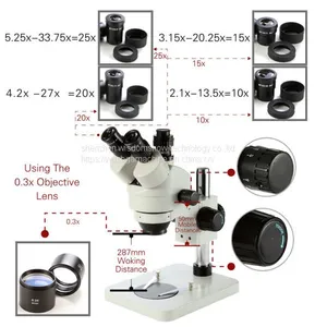 High Resolution Inspection Trinocular Stereo Industrial Microscope With 14MP HDMI HD Camera thumbnail-2
