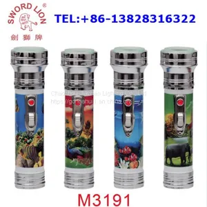 New Product Iron Plastic 2*D Dry Battery Powered LED Flashlight LED Torch M3001P thumbnail-1