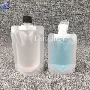 A Blank Standing Bag With a Flap for Hand Gel Clear Plastic Nozzle Bag for Sunscreen thumbnail-2