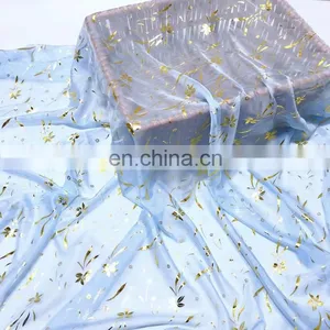 China Supplier Cheap High Quality 100% Polyester 30D Bronzing Chiffon Fabric for Saree thumbnail-3
