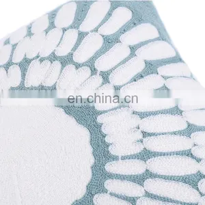 Turquoise Mandala Accent Pure Cotton Sunflower Decor Floral Pattern Embroidered Decorative Cushion Cover thumbnail-3