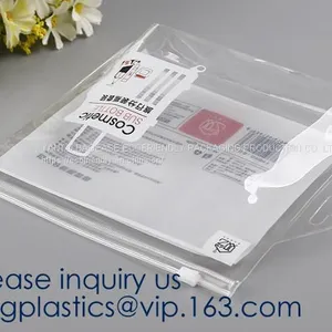 Makeup Bags, Frosted PVC Zipper Bags,Clear PVC Material Plastic Slide Pouch,PVC Zip Lock Document Bags thumbnail-1