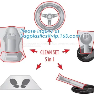 Disposable Plastic Car Cover With Elastic Band Medium Size, Kit De Protection, Car Clean Kit, Car Protection Disposable thumbnail-4