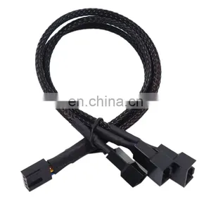 Black 4 Pin Pwm Fan Cable 1 To 2/3/4 Ways Splitter Black Sleeved 27cm Extension Cable Connector PWM Extension Cables thumbnail-5