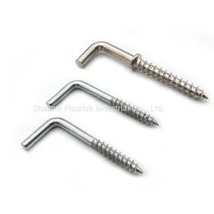 L Shape Threaded Mechanical Fasteners / Self Tapping Square Bend Screw Hooks thumbnail-2