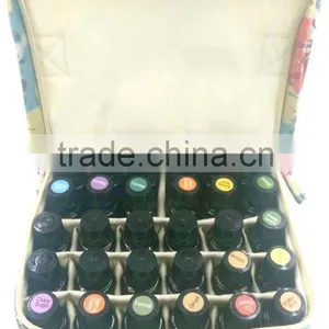 Canvas Essential Oil Case Holds 42bottles, Essential Oil Bag Red Flower on Blue,essential Oil Travel Case Bag-holds 42 Bottles thumbnail-4