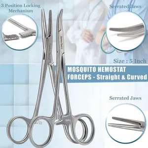 A2Z High Quality 30 Pieces Scissors Forceps Hemostats Needle Holders Suture Student Training Set Kit With Case thumbnail-3