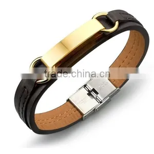 Genuine PU Leather Screw Bracelets 316L Stainless Steel Spanish Bible the Lord's Prayer Bangles thumbnail-2