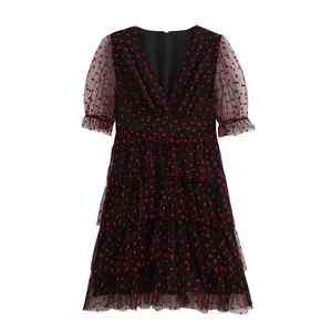 Spring New Dress for Women, Slim Fit and Casual Design, Niche and Versatile With Bubble Sleeves thumbnail-1