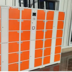 Commercial Electronic Locker With Power Backup System Orange/Yellow Color Custom 30 Door Restaurant Hotel Staff Personal Storage thumbnail-4