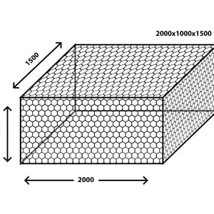 Hexagonal Woven Mesh Gabion Baskets 2m X 1m X 0.5m Factory Direct thumbnail-6