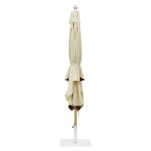Heavy-duty Wooden Patio Umbrella, Luxury Double Pulley Cord, Garden Umbrella, Suitable for Commercial Customization. thumbnail-5