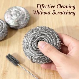 Kitchen Cleaning Scourer Ball Food-grade Material Stainless Steel Scourer Multiple Specifications Available thumbnail-5