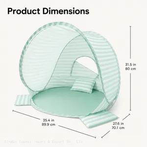 Pop Up Baby Tent With UV Protection, Portable Baby Beach Essentials, 35.4