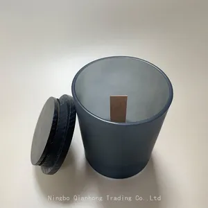 3oz 4oz 6oz 8oz 10oz 12oz 14oz 15oz 16oz Straight Bottom Base Glass Candle Jars With Wooden Lids thumbnail-3