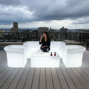 Wholesale Smart & Practical LED Illuminated Lounge Plastic Furniture Practical Glow LED Sofa Chairs for Living Hotels Parks thumbnail-2