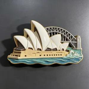 OEM ODM Resin Enamel Refrigerator Magnet World Country Travel Souvenir Metal Enamel Badge Keychain Wholesale thumbnail-2