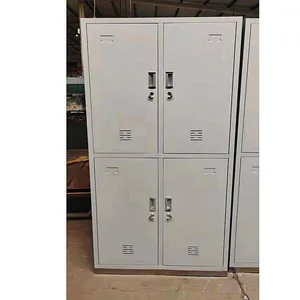 Manufacturer of Four-door Locker Wardrobes. Lockers for Employee Dormitories. Iron Storage Cabinets Are Customizable. thumbnail-1