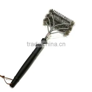 Amazon Top 18'' New Design 3 in 1 Brushes Stainless Steel Barbecue Grill Cleaning Brush Oven Cleaning Brush Heavy Duty thumbnail-3