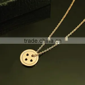 Gold Necklace Designs in 10 Grams Button Girlfriend Lucky Necklace thumbnail-5
