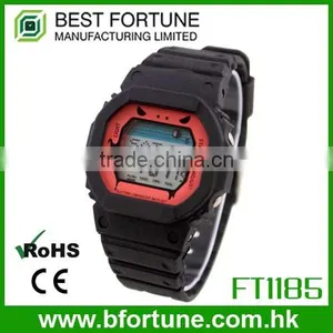 FT1185_RD Red Color Dial LCD Display Plastic Rubber Watch for Kids thumbnail-1