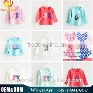 2015 Infant Toddler Clothing Kids T-shirt Cute Pattern Printing Long Sleeve Girls Outfit Tops Tshirts thumbnail-1