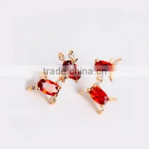 Hot Pink Earring White Zircon Earring Crystal Deer Earring thumbnail-1
