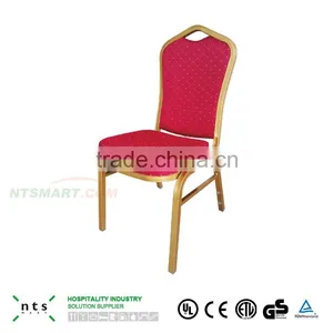 Red Restaurant Dining Room Aluminum Meeting Chair thumbnail-3