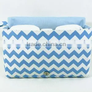 China Factory Personalized 3 in 1 Blue and White Chevron Baby Diaper Bag thumbnail-2