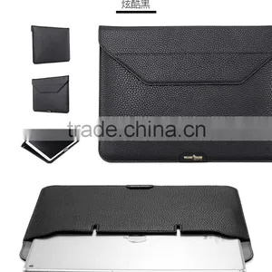 for IPad Pro 12.9 Leather Sleeve With Kick Stand, Wallet Sleeve Case for Macbook 12 Inch, Ultrathin Carrying Bag With Stand thumbnail-1