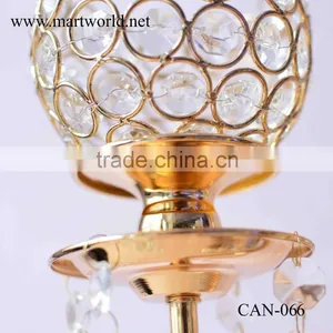 Champagne Gold Crystal Candelabra Centerpieces Candelabra for Wedding Decorations Centerpiece Party Decoration (CAN-066) Quality Choice thumbnail-3