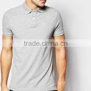 Two Buttons on Grey Custom Polo T Shirt thumbnail-1