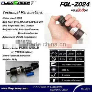 18650 Battery Magnet Switch Q5 Led Flashlight thumbnail-3