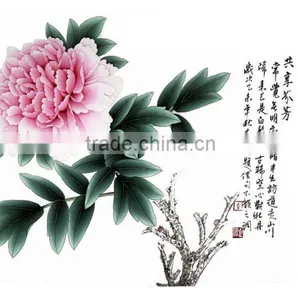 Wall Decoration DIY Peony Painting by Numbers Chinese Painters thumbnail-1