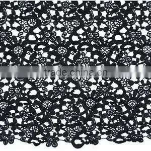File Milk Silk Water Soluble Lace Hollow Out a Black Cloth Embroidery Stereoscopic Big-name Clothing Embroidery Fabric thumbnail-1
