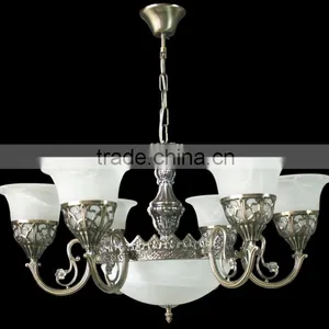 Large Bronze Chandelier Coozen Wrought Iron Retro Rustic Lighting Fixture thumbnail-4