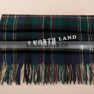 Wool Cashmere Scottish Plaid Winter Scarf WCS14112223 thumbnail-4