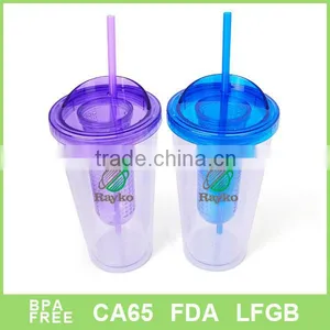 Hot Selling Single Wall Juice Mug With Straw thumbnail-1