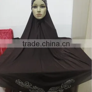 H302 New Style Big Size Hijab With Stones,no Stiff on Front,pray Hijab thumbnail-6