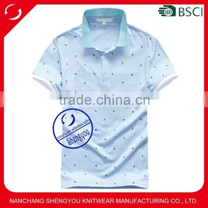 Allover Print Short Sleeves Polo t Shirt for Men thumbnail-1