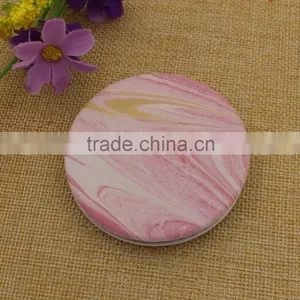 Hot Sale pu Leather Mirror Pocket/ Pink Texture Makeup Compact Mirror Custom thumbnail-1