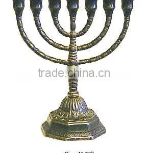 Menorah Judaica Candelabra, Brass Menorah, Handicraft Menorah thumbnail-1