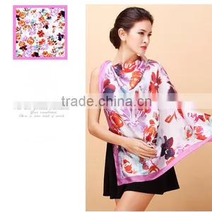 100% Silk Twill Fabric Digital Print Silk Scarf Silk Scarves / Kerchief /headband/hijab thumbnail-3