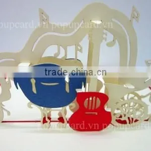 Musical Instruments Laser Cutting 3d Greeting Pop up Card thumbnail-2