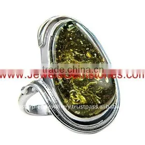 KRJ276145-0 Silver Green Baltic Amber Jewellery thumbnail-1