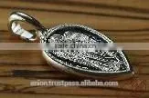 Silver 925 Russian Orthodox Icon Pendant. Burnished Silver thumbnail-3
