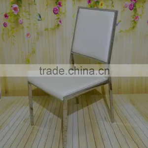 Unique Modern Fashion SS White Stackable Wedding Banquet Chair thumbnail-1