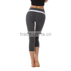 2016 Factory Manufacturer 3/4 Length Mix Color on Waist Women Workout Leggings Quality Choice thumbnail-1